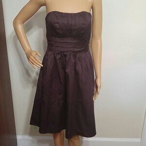 David's Bridal brown strapless dress size 4